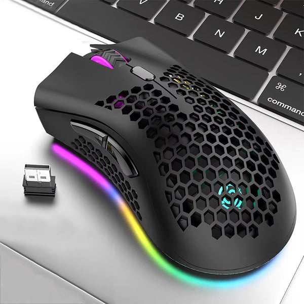 USB 2.4G Wireless Gaming Mouse BM600 RGB Light Rechargeable Mouse 800-1200-1600DPI for Desktop PC Computers Notebook Laptop