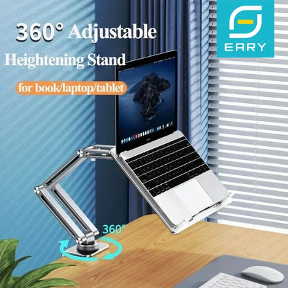 Eary Laptop Mount for Desk Laptop Arm Mount with 360°Rotating for Notebook up to 17 Inch Adjustable Foldable Laptop Stand Holder