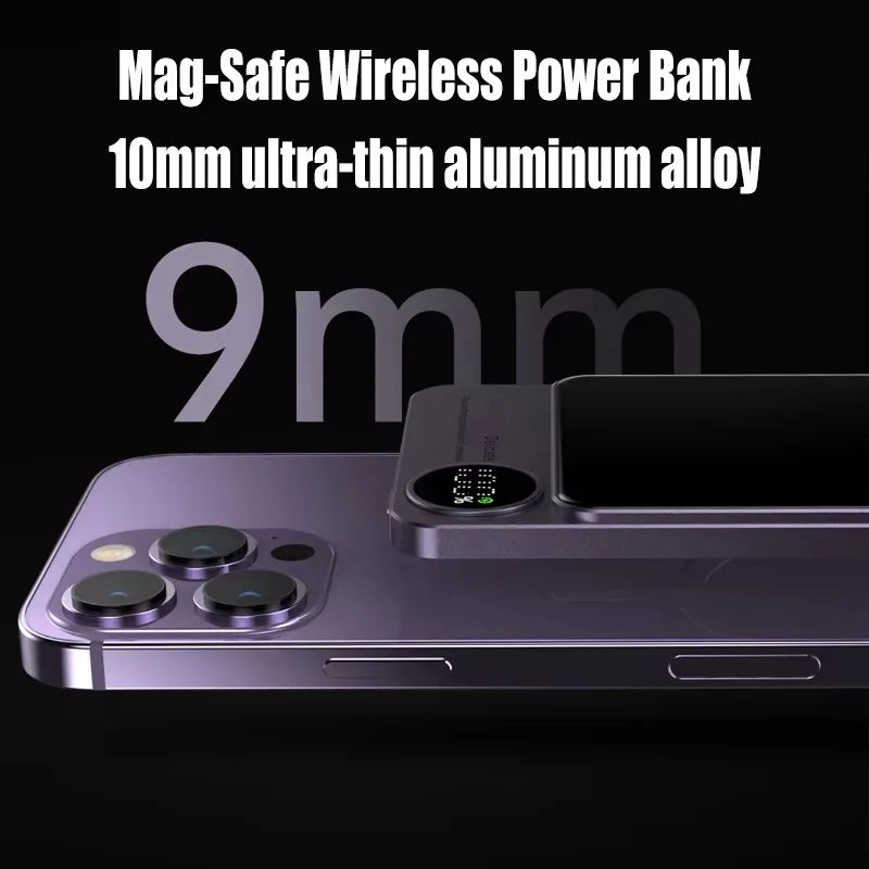 10,000mAh Magnetic Power Bank with Wireless Fast Charging for MagSafe
