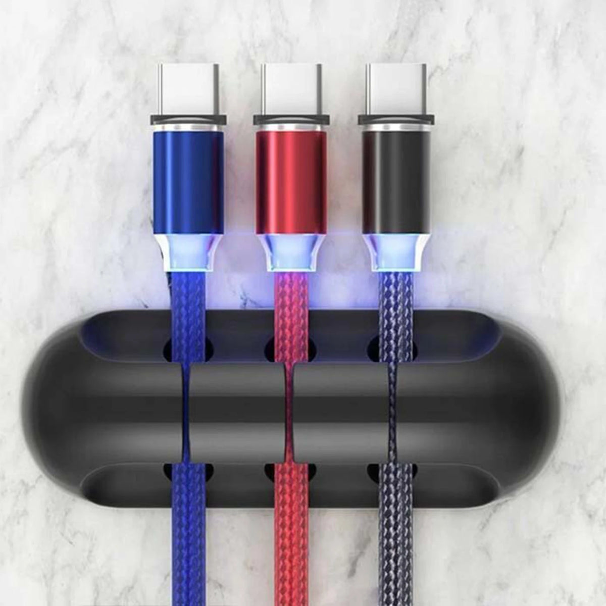 Desktop Silicone Cable Organizer Multipurpose Elastic Cord Cable Holder for Bundling and Fastening Earphone Phone Charger