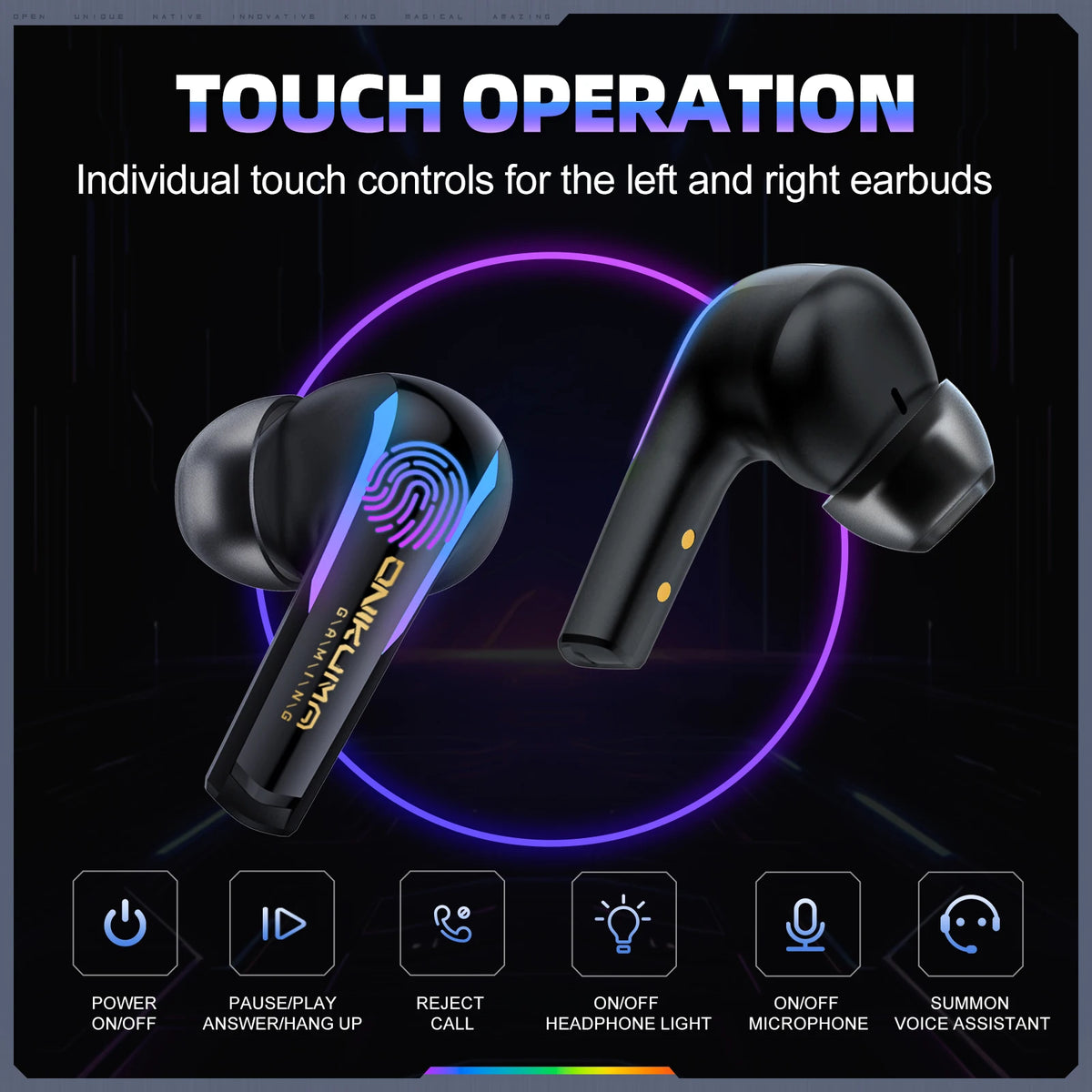 ONIKUMA T27 Dual-Mode Cool RGB Gaming Headphones with High-Definition Call Sound Quality and Low Latency for Gaming