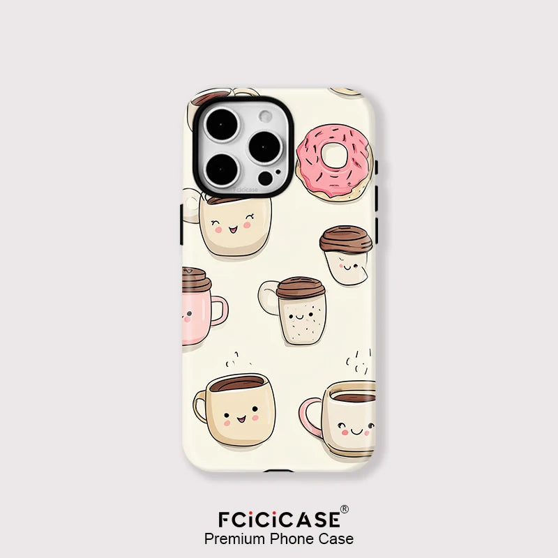 Fcicicase Shockproof Phone Cases for Iphone 15 plus 14 13 16 Pro Max 12 11 for Magsafe Wireless Charge Doughnut Back Cover