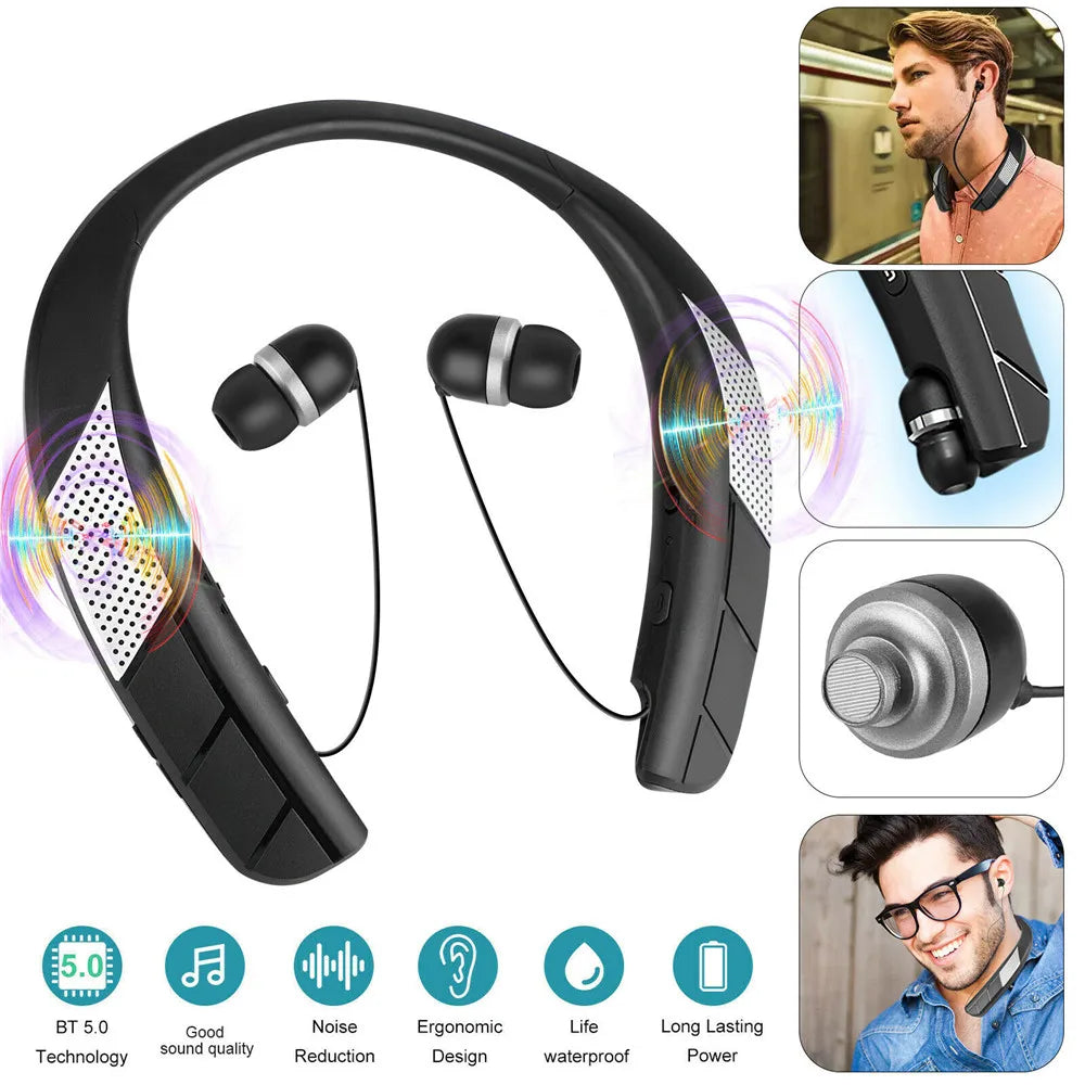 Bluetooth LZ-6 LZ-5 5.0 Neckband Headset Wireless Earphone Speaker Headphone Waterproof Sport Headset with Mic Noisecancelling