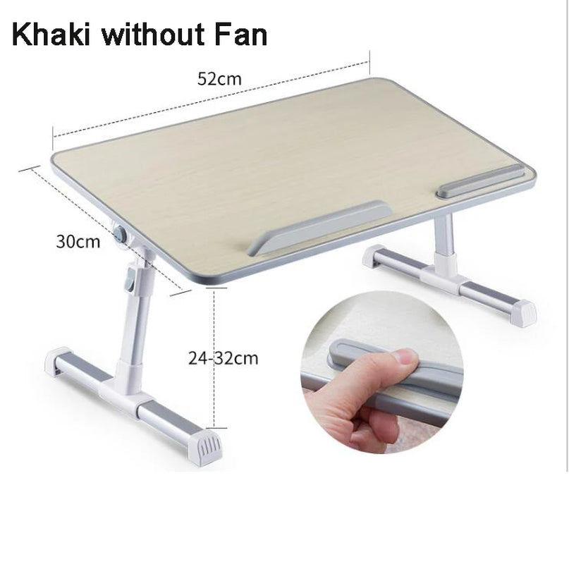 Laptop Desk for Bed Adjustable Computer Tray Foldable Bed Desk for Laptop Notebook Portable Laptop Table with Cooling Fan