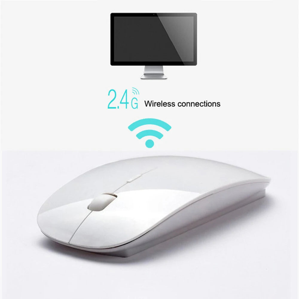 Slim Wireless Mouse 2.4Ghz Optical Mice 1600DPI USB Receiver Gamer Office Thin Mouse Ergonomic Design Mice for PC Laptop Desktop