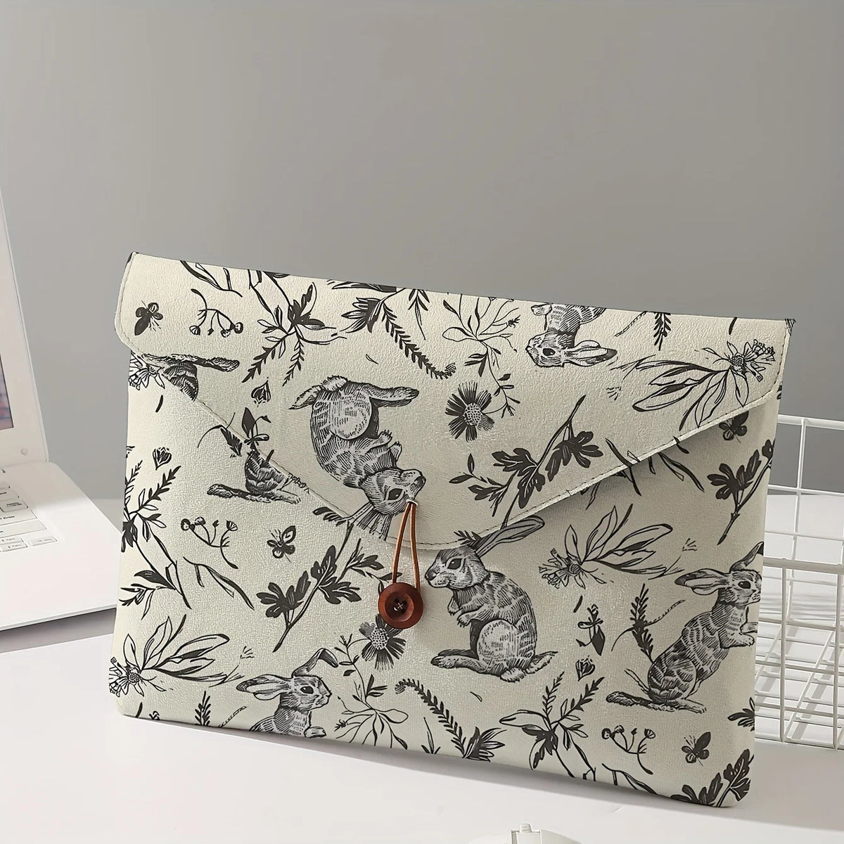 Rabbit Print Pattern Laptop Bag with Soft Laptop Fabric Cover, Suitable for Laptop Soft Cover Storage and Tablet Storage Bag