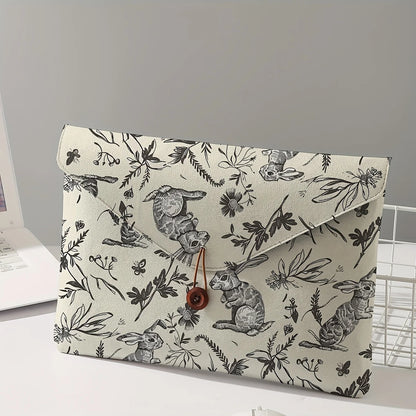 Rabbit Print Pattern Laptop Bag with Soft Laptop Fabric Cover, Suitable for Laptop Soft Cover Storage and Tablet Storage Bag