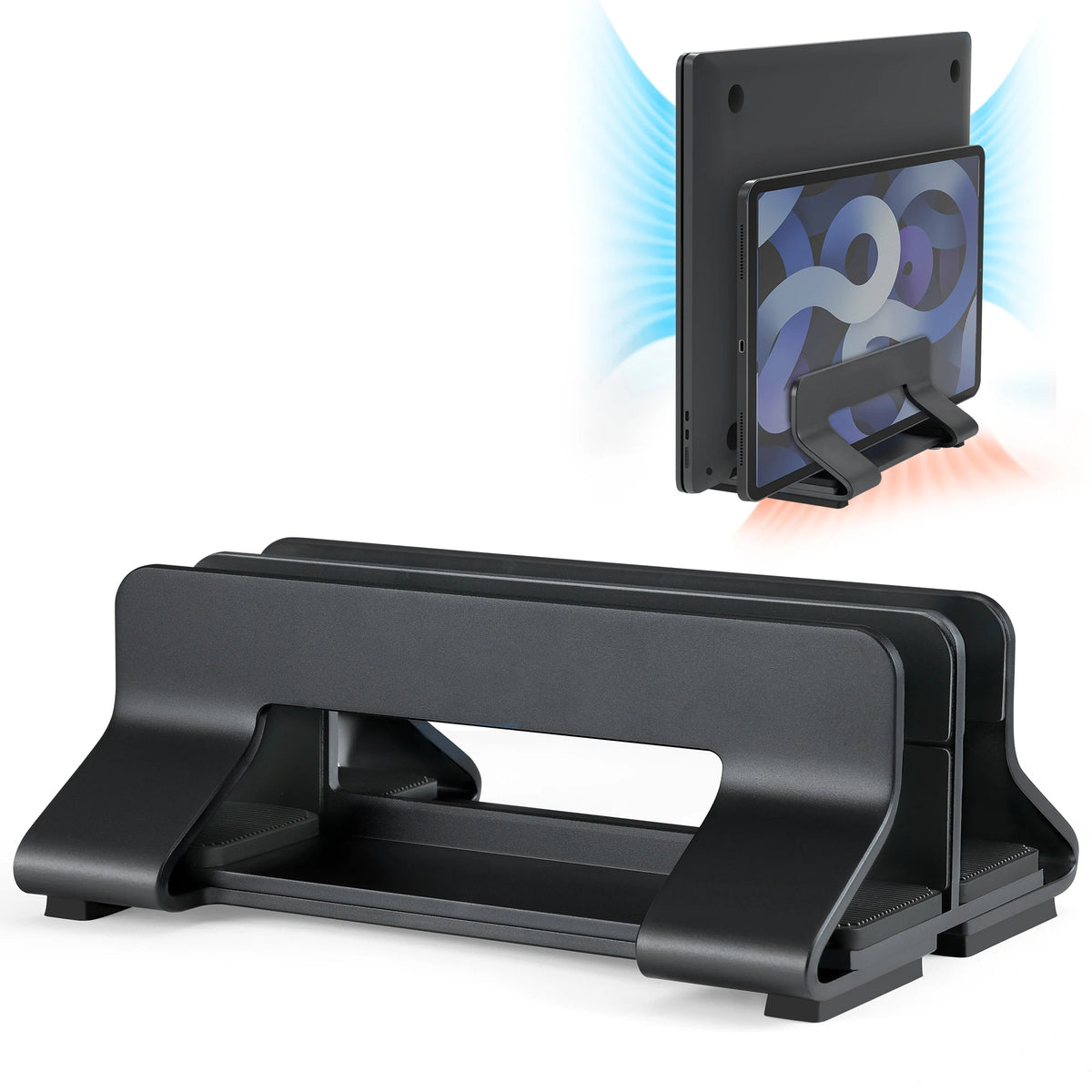 Laptop Stand Vertical Tool-Free Adjustable Aluminum Vertical Laptop Stand Holder Width from 12-30Mm Support Almost All Laptop