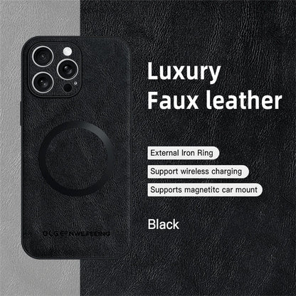 For Magsafe Magnetic Leather Phone Cases for Iphone 17 16 13 15 14 11 12 Pro Max plus 16E Wireless Charging Cover for Iphone Air