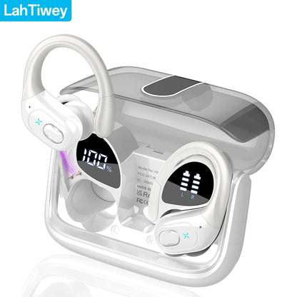 Sports Wireless Earbuds Bluetooth 5.4 TWS Wireless Headphones Waterproof Earhook Earphones with Deep Bass Noise Cancelling Mic