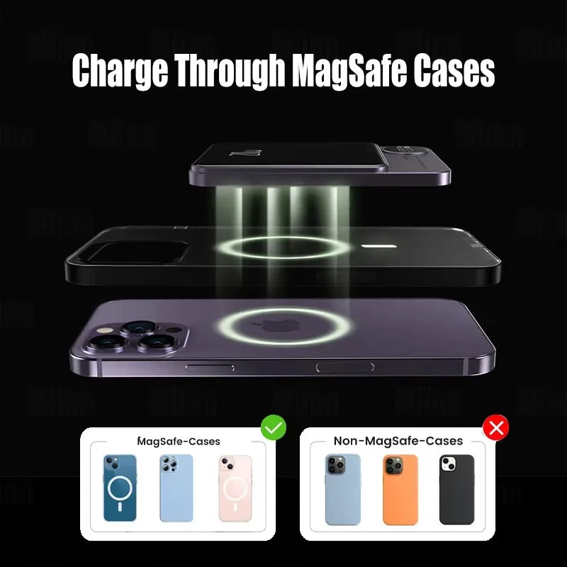 10,000mAh Magnetic Power Bank with Wireless Fast Charging for MagSafe