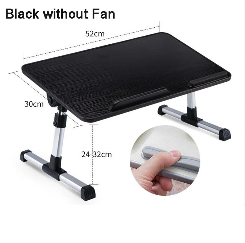 Laptop Desk for Bed Adjustable Computer Tray Foldable Bed Desk for Laptop Notebook Portable Laptop Table with Cooling Fan