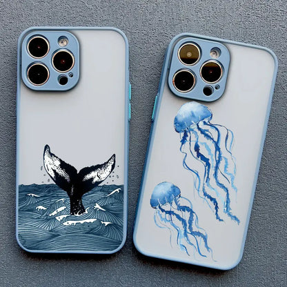 Ocean-Inspired Turtle Phone Case for iPhone 11, 12, 13, 14, 15, 16, 17 Pro Max, Mini, Plus, X, and XR - Sea Blue Design