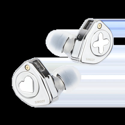 SIMGOT EW300 1Dd+1Planar+1Pzt Hybrid Driver IEM HIFI Earphones with Detachable Nozzles Silver-Plated OFC IEM Cable for Musician