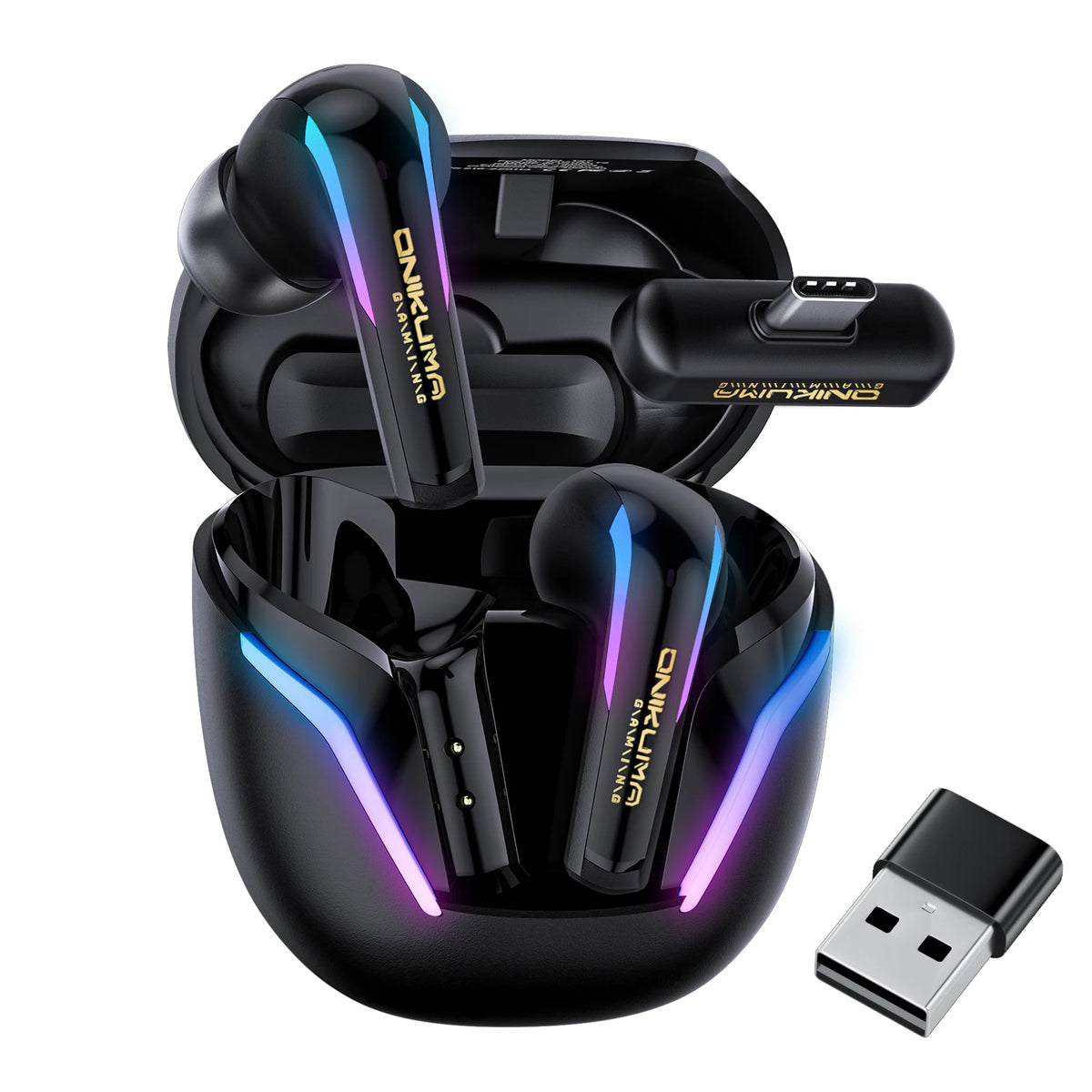 ONIKUMA T27 Dual-Mode Cool RGB Gaming Headphones with High-Definition Call Sound Quality and Low Latency for Gaming