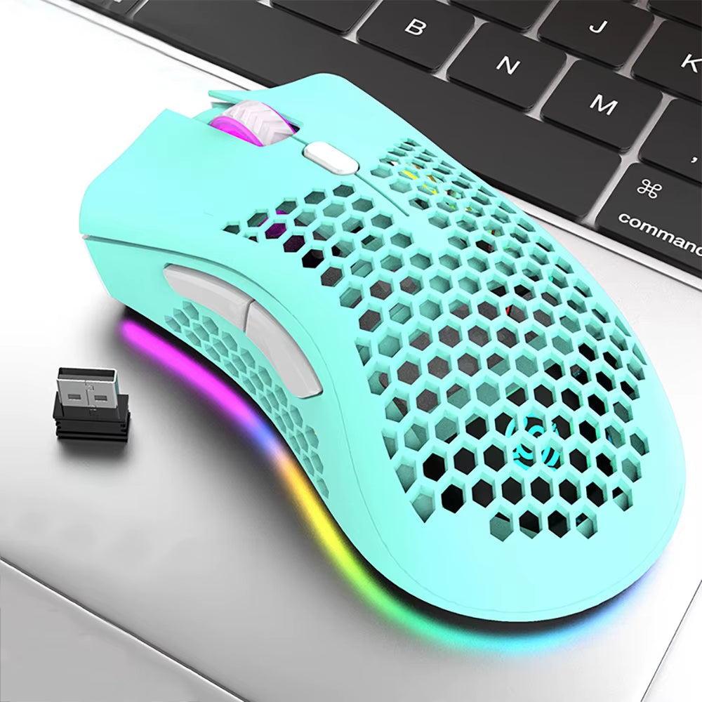 USB 2.4G Wireless Gaming Mouse BM600 RGB Light Rechargeable Mouse 800-1200-1600DPI for Desktop PC Computers Notebook Laptop