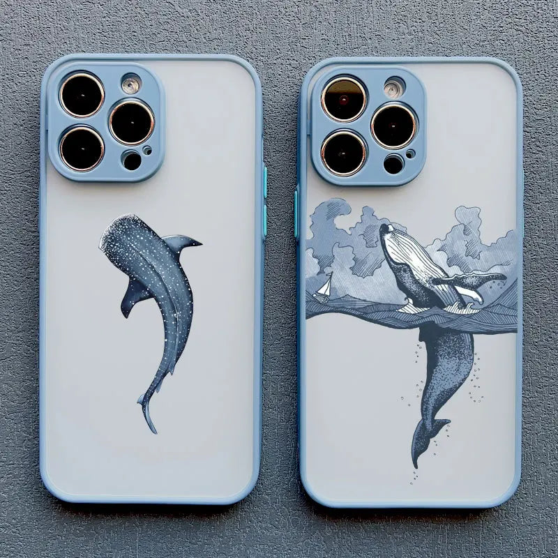 Ocean-Inspired Turtle Phone Case for iPhone 11, 12, 13, 14, 15, 16, 17 Pro Max, Mini, Plus, X, and XR - Sea Blue Design
