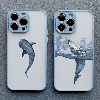 Ocean-Inspired Turtle Phone Case for iPhone 11, 12, 13, 14, 15, 16, 17 Pro Max, Mini, Plus, X, and XR - Sea Blue Design