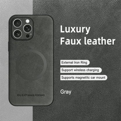 For Magsafe Magnetic Leather Phone Cases for Iphone 17 16 13 15 14 11 12 Pro Max plus 16E Wireless Charging Cover for Iphone Air