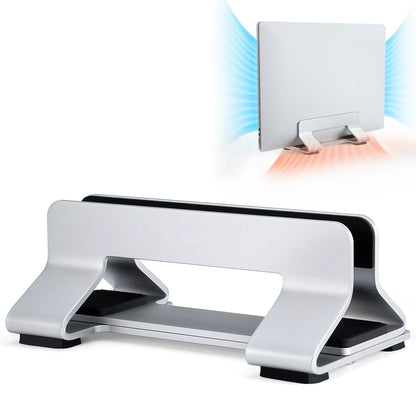 Laptop Stand Vertical Tool-Free Adjustable Aluminum Vertical Laptop Stand Holder Width from 12-30Mm Support Almost All Laptop