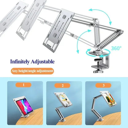 Eary Laptop Mount for Desk Laptop Arm Mount with 360°Rotating for Notebook up to 17 Inch Adjustable Foldable Laptop Stand Holder