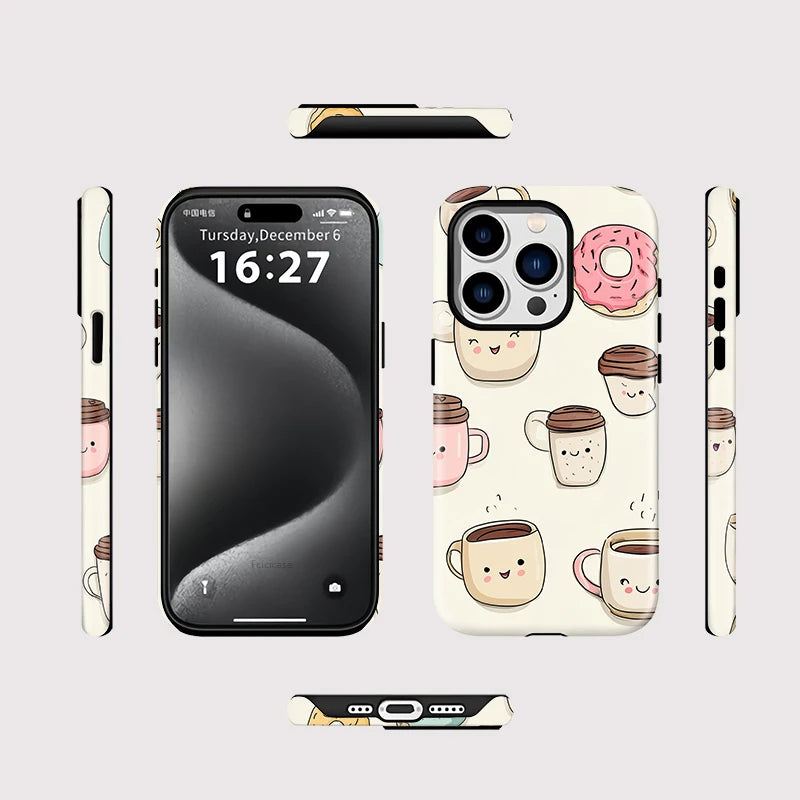 Fcicicase Shockproof Phone Cases for Iphone 15 plus 14 13 16 Pro Max 12 11 for Magsafe Wireless Charge Doughnut Back Cover