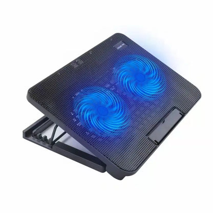 Durable Adjustable Laptop Cooling Pad USB Port Metal Mesh Laptop Cooler Fan LED Light Laptop Cooling Stand Office