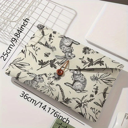 Rabbit Print Pattern Laptop Bag with Soft Laptop Fabric Cover, Suitable for Laptop Soft Cover Storage and Tablet Storage Bag