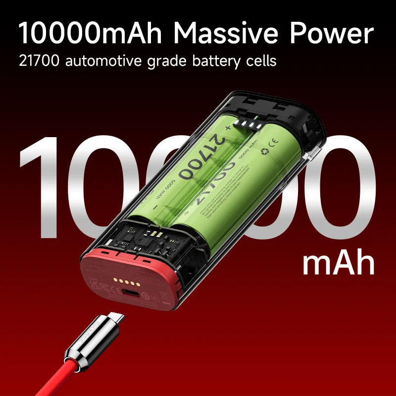 SHARGE Pouch 10000Mah Power Bank Portable 3-In-1 Charger OPPO SUPERVOOC 55W PD40W Fast Charging for OPPO Oneplus Samsung