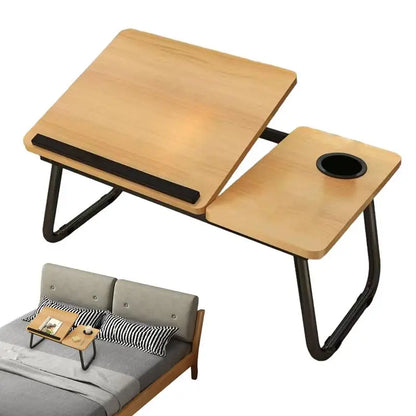 Laptop Bed Desk Foldable Portable Laptop Lap Working Desk Small Adjustable Foldable Bed Table for Laptop and Writing for Couch