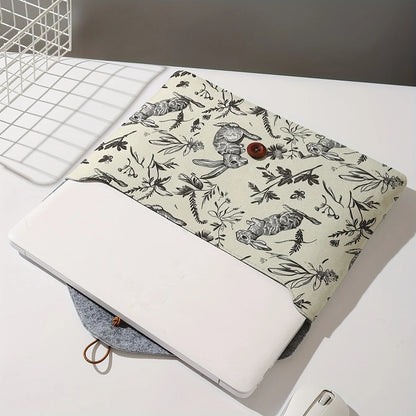 Rabbit Print Pattern Laptop Bag with Soft Laptop Fabric Cover, Suitable for Laptop Soft Cover Storage and Tablet Storage Bag