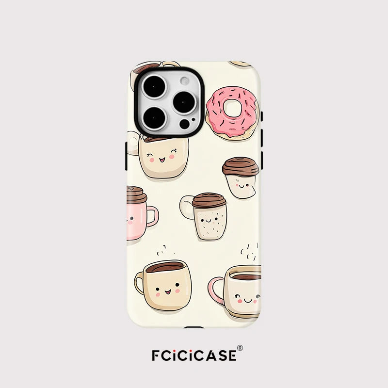 Fcicicase Shockproof Phone Cases for Iphone 15 plus 14 13 16 Pro Max 12 11 for Magsafe Wireless Charge Doughnut Back Cover
