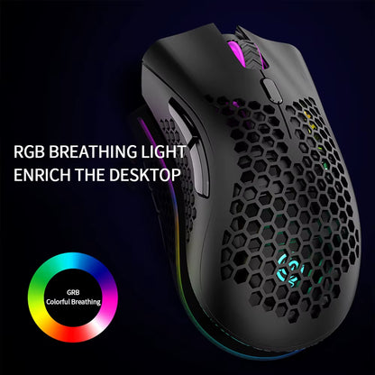 USB 2.4G Wireless Gaming Mouse BM600 RGB Light Rechargeable Mouse 800-1200-1600DPI for Desktop PC Computers Notebook Laptop