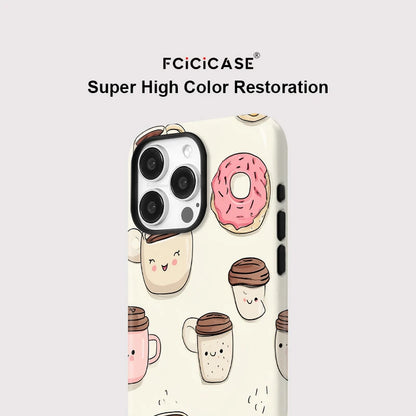 Fcicicase Shockproof Phone Cases for Iphone 15 plus 14 13 16 Pro Max 12 11 for Magsafe Wireless Charge Doughnut Back Cover