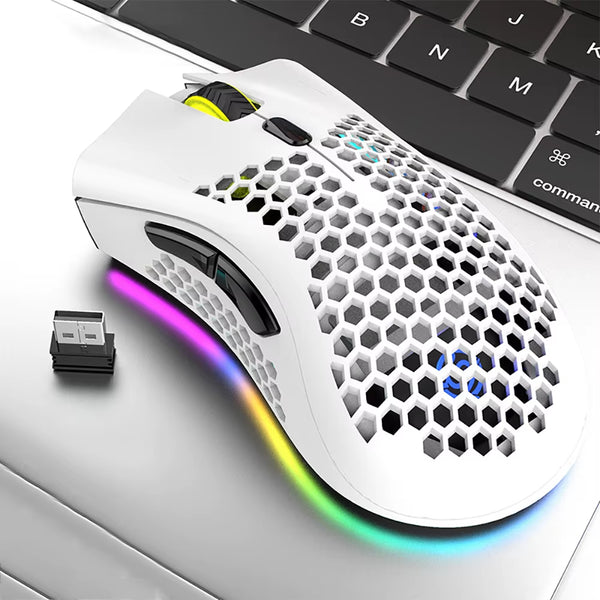 USB 2.4G Wireless Gaming Mouse BM600 RGB Light Rechargeable Mouse 800-1200-1600DPI for Desktop PC Computers Notebook Laptop