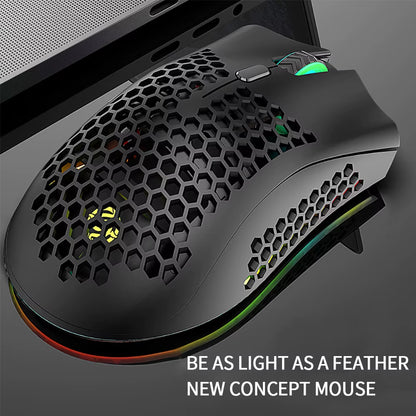 USB 2.4G Wireless Gaming Mouse BM600 RGB Light Rechargeable Mouse 800-1200-1600DPI for Desktop PC Computers Notebook Laptop