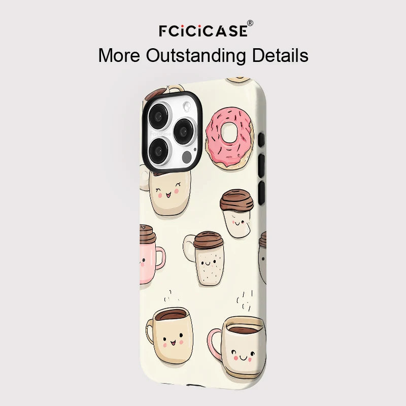 Fcicicase Shockproof Phone Cases for Iphone 15 plus 14 13 16 Pro Max 12 11 for Magsafe Wireless Charge Doughnut Back Cover