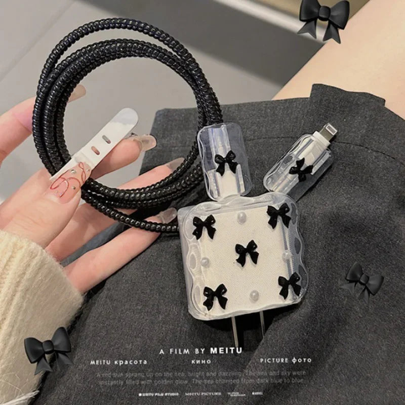 INS USB Charger Protective Case Cable Protector for Apple Iphone 16 15 18W/20W Fast Charging Cable Data Anti-Break Charger Rope