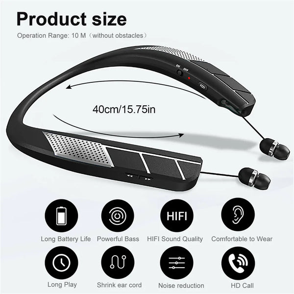 Bluetooth LZ-6 LZ-5 5.0 Neckband Headset Wireless Earphone Speaker Headphone Waterproof Sport Headset with Mic Noisecancelling