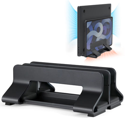 Laptop Stand Vertical Tool-Free Adjustable Aluminum Vertical Laptop Stand Holder Width from 12-30Mm Support Almost All Laptop