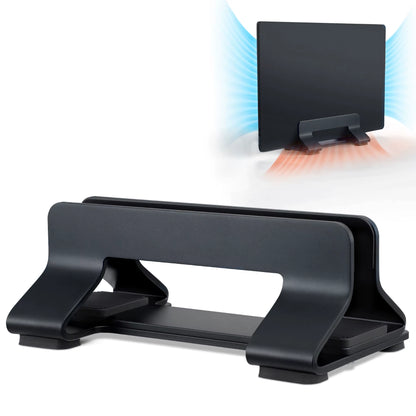 Laptop Stand Vertical Tool-Free Adjustable Aluminum Vertical Laptop Stand Holder Width from 12-30Mm Support Almost All Laptop