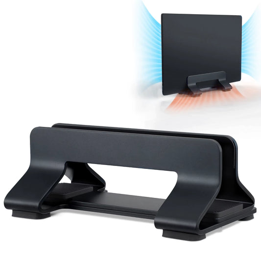 Laptop Stand Vertical Tool-Free Adjustable Aluminum Vertical Laptop Stand Holder Width from 12-30Mm Support Almost All Laptop