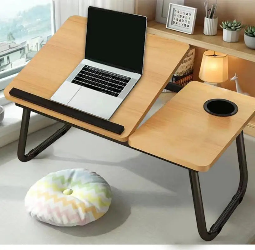 Laptop Bed Desk Foldable Portable Laptop Lap Working Desk Small Adjustable Foldable Bed Table for Laptop and Writing for Couch
