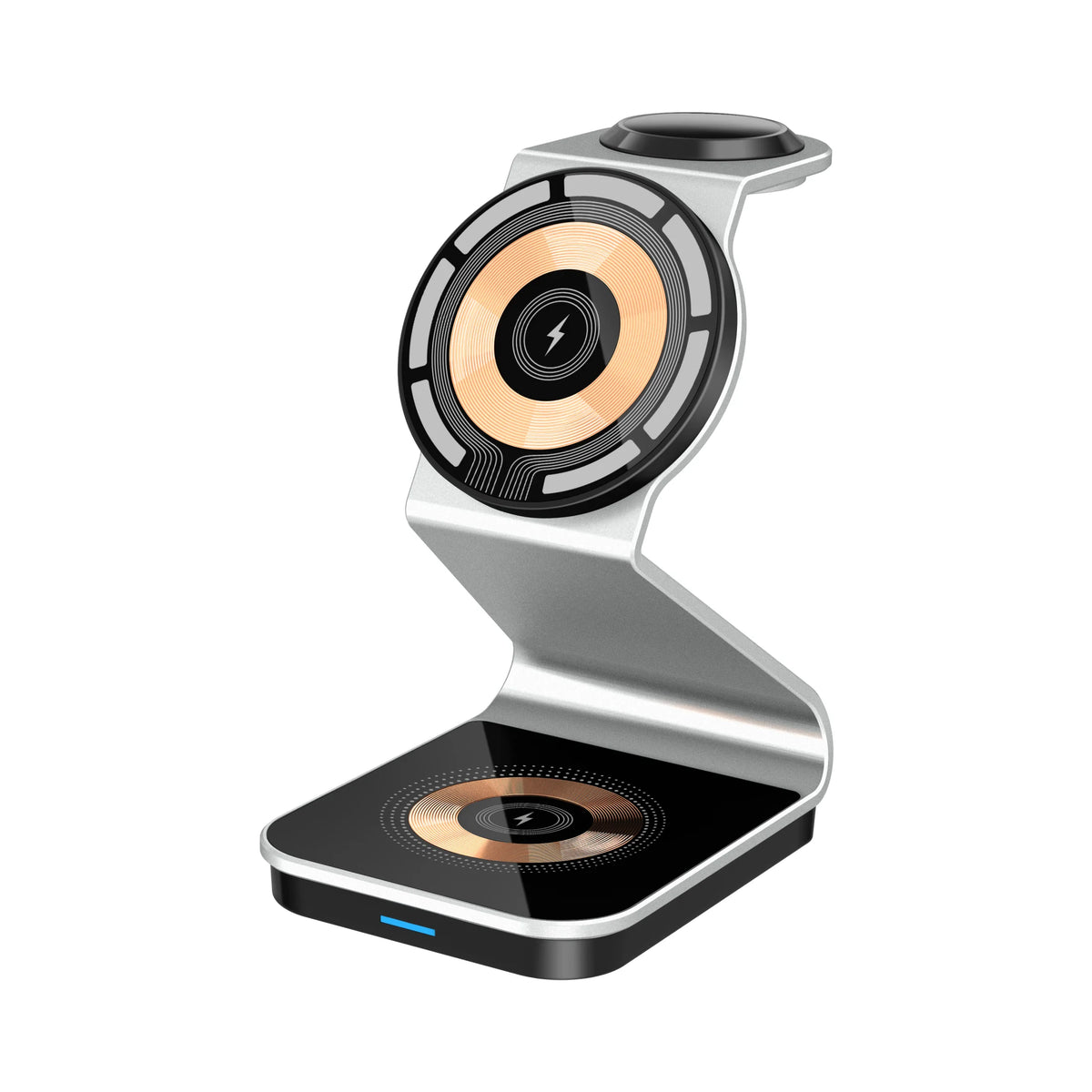 3-in-1 Magnetic Wireless Charger with Dual 15W Fast Charging for MagSafe, Apple Watch, and Compatible Devices Including Xiaomi 13 and iPhone 14 Pro Max