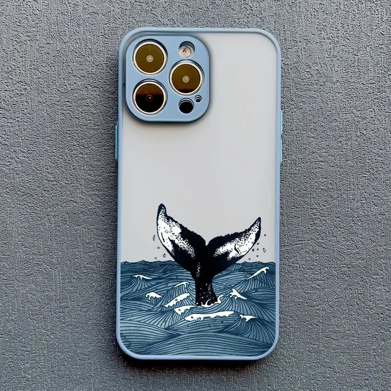 Ocean-Inspired Turtle Phone Case for iPhone 11, 12, 13, 14, 15, 16, 17 Pro Max, Mini, Plus, X, and XR - Sea Blue Design