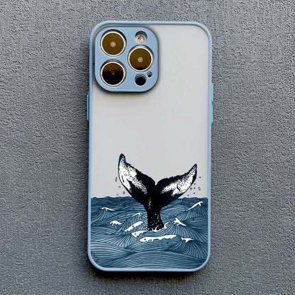 Ocean-Inspired Turtle Phone Case for iPhone 11, 12, 13, 14, 15, 16, 17 Pro Max, Mini, Plus, X, and XR - Sea Blue Design
